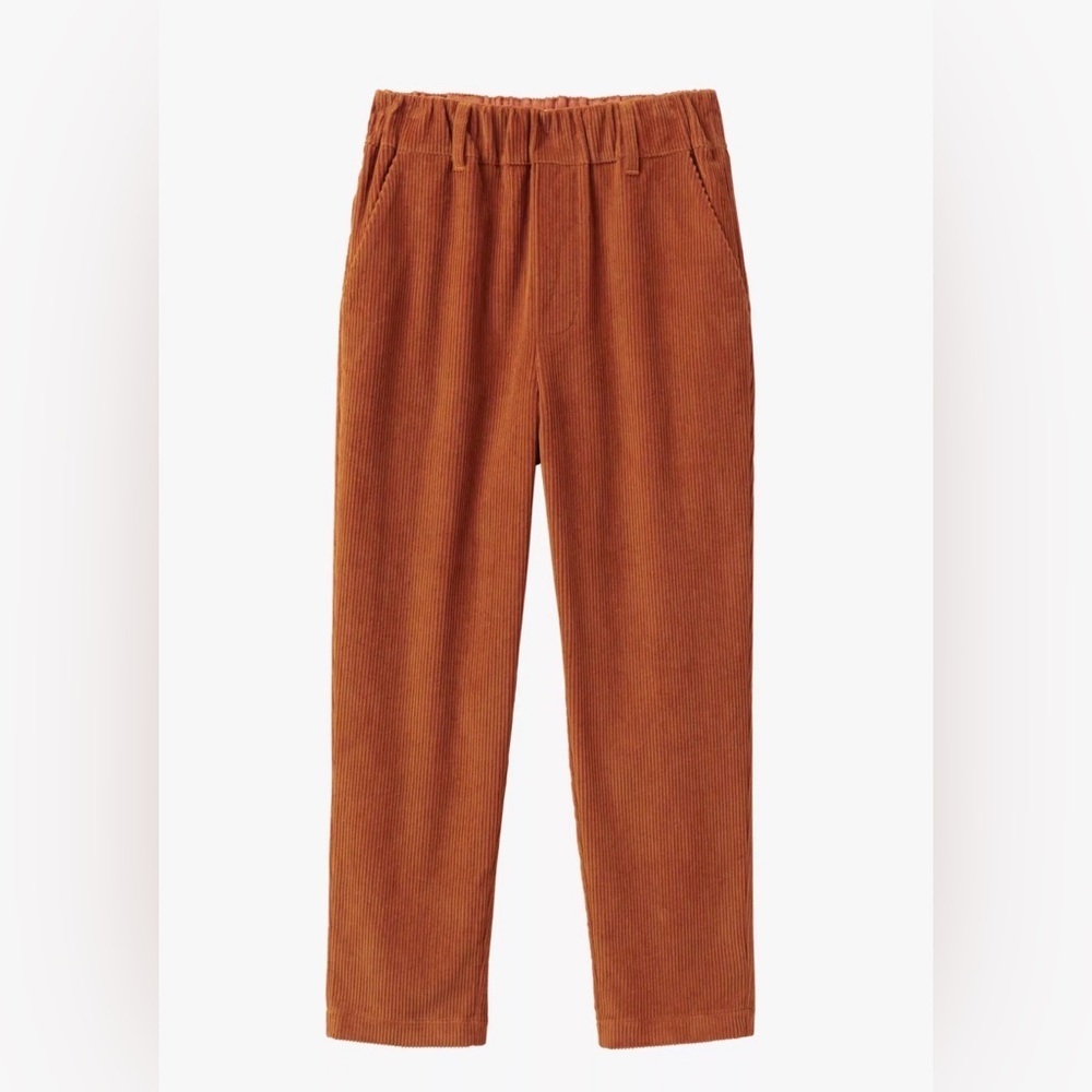 TOAST Gabi Corduroy Tapered Organic Cotton Pull-on Trousers Burnt Orange Size 2